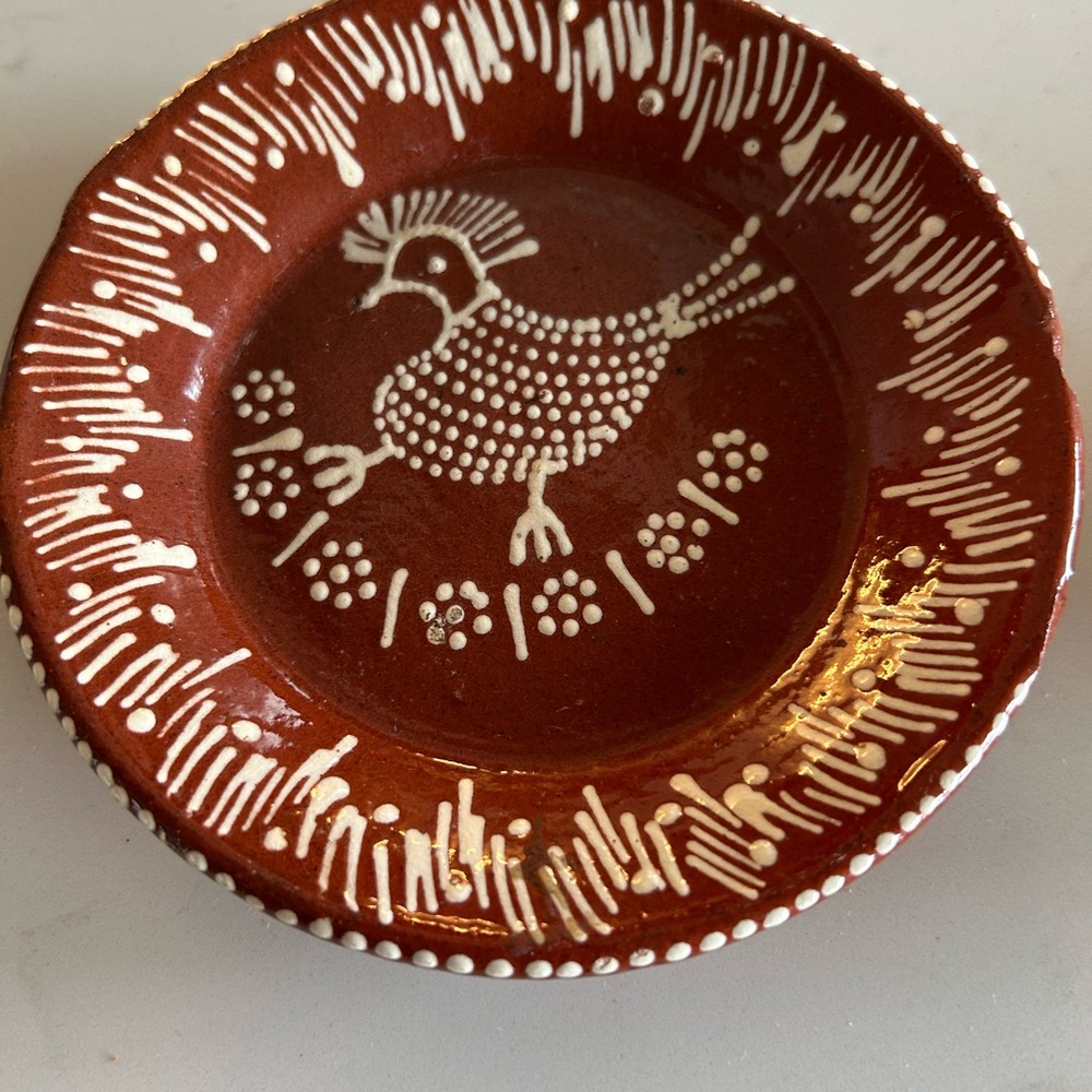 Cevalfer Portugal Handcrafted Red Pottery Earthenware Primitive Plate